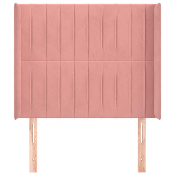 vidaXL T&ecirc;te de lit avec oreilles Rose 93x16x118/128 cm Velours