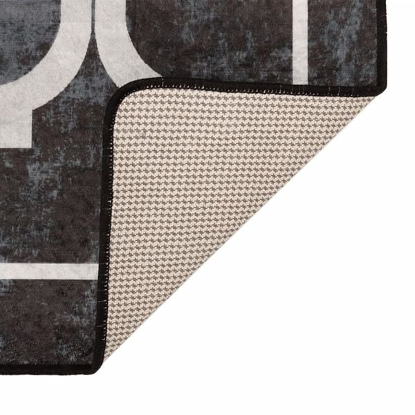 vidaXL Tapis lavable noir et blanc 160x230 cm antid&eacute;rapant
