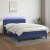 vidaXL Sommier &agrave; lattes de lit avec matelas LED Bleu 140x200 cm Tissu