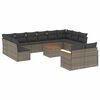 vidaXL Salon de jardin avec coussins 13 pcs gris r&eacute;sine tress&eacute;e