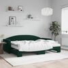 vidaXL Lit de jour avec gigogne et matelas vert fonc&eacute; 80x200cm velours