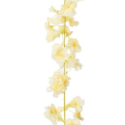 vidaXL Guirlandes de fleurs artificielles 6 pcs champagne 180 cm