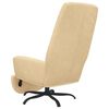 vidaXL Chaise de relaxation avec repose-pied Blanc cr&egrave;me Velours