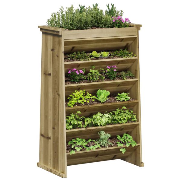 vidaXL Jardini&egrave;re de plantes aromatiques 6 niveaux bois pin impr&eacute;gn&eacute;