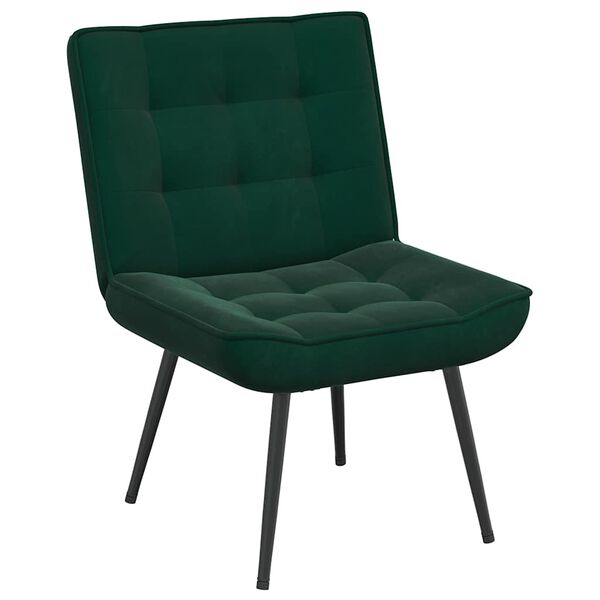 vidaXL Chaise de relaxation vert fonc&eacute; 64x74x84 cm velours