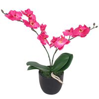 vidaXL Plante artificielle avec pot Orchidée 30 cm Rouge