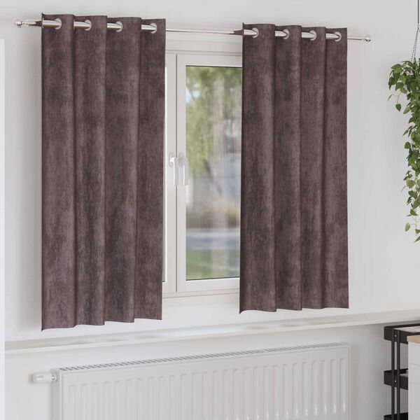 vidaXL Rideaux en velours 2 pcs Marron 175 x 140 cm Velours