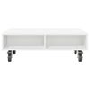 vidaXL Table d'appoint avec roues Blanc 90 x 50 x 30 cm