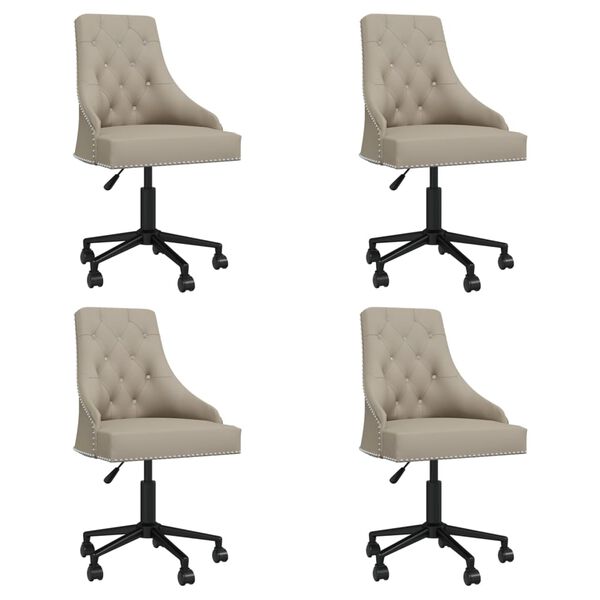 vidaXL Chaises &agrave; manger pivotantes lot de 4 Gris clair Velours
