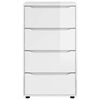 vidaXL Armoires de rangement 2 pcs Blanc brillant 60 x 48 x 105 cm