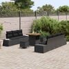 vidaXL Ensemble de canapé de jardin avec coussin 10 pcs Noir polyrotin