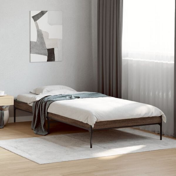 vidaXL Cadre de lit sans matelas ch&ecirc;ne marron 90x200 cm
