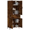vidaXL Buffet haut Ch&ecirc;ne fum&eacute; 69,5x34x180 cm Bois d'ing&eacute;nierie