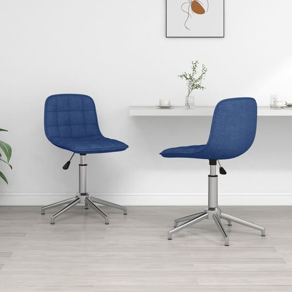 vidaXL Chaises pivotantes &agrave; manger lot de 2 bleu tissu
