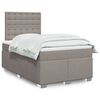 vidaXL Sommier à lattes de lit avec matelas Taupe 120x200 cm Tissu