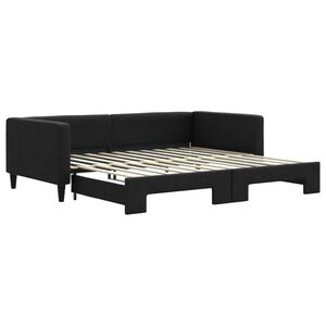 vidaXL Lit de jour avec gigogne sans matelas noir 100x200 cm
