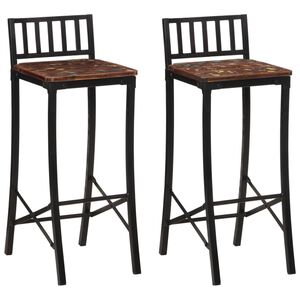 vidaXL Chaises de bar lot de 2 bois de récupération massif