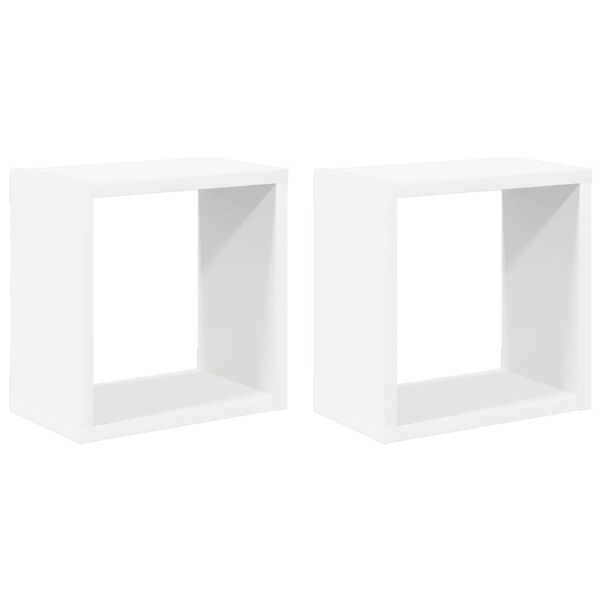 vidaXL &Eacute;tag&egrave;res cube murales 2 pcs Blanc 26x15x26 cm