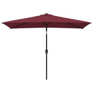 vidaXL Parasol d'ext&eacute;rieur avec m&acirc;t en m&eacute;tal 300x200 cm rouge bordeaux
