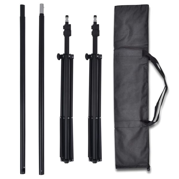 vidaXL Kit de studio photo et 3 toiles de fond r&eacute;glables Coton 3x6 m