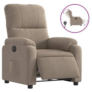 vidaXL Fauteuil inclinable &eacute;lectrique taupe tissu microfibre
