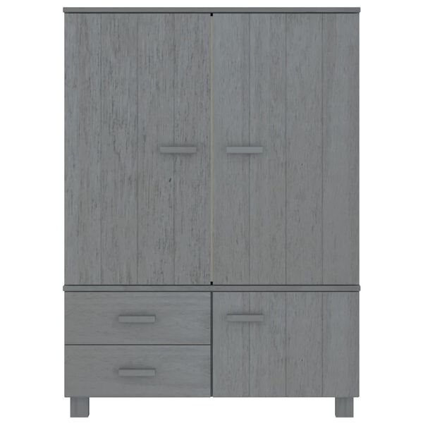 vidaXL Garde-robe HAMAR Gris fonc&eacute; 99x45x137 cm Bois massif de pin