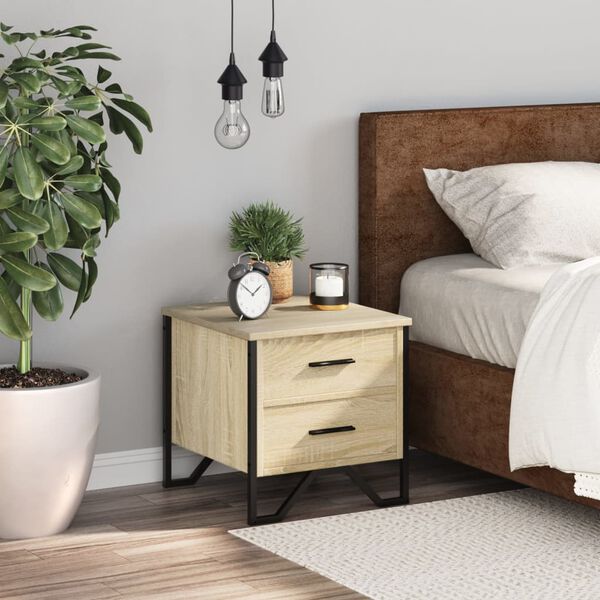 vidaXL Table de chevet chêne sonoma 40x41x40 cm bois d'ingénierie