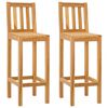 vidaXL Tabouret de bar 2 pcs Marron Bois de teck massif