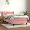 vidaXL Sommier &agrave; lattes de lit avec matelas Rose 100x200 cm Velours