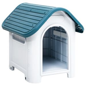 vidaXL Niche pour chien Bleu 59x75x66 cm Polypropyl&egrave;ne