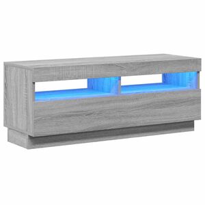 vidaXL Meuble TV avec lumi&egrave;res LED sonoma gris 100x35x40 cm