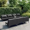 vidaXL Salon de jardin 8 pcs avec coussins Résine tressée Gris foncé