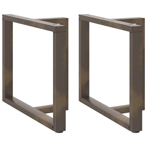 vidaXL Pieds de table à manger en T, 2 pièces, noir, 100 x 35 x (72-73) cm, acier