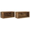 vidaXL Rack de rangement pour CD 2 pc Bois de ch&ecirc;ne 40 x 17 x 17 cm