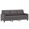 vidaXL Canap&eacute; &agrave; 3 places Gris 180 cm Similicuir