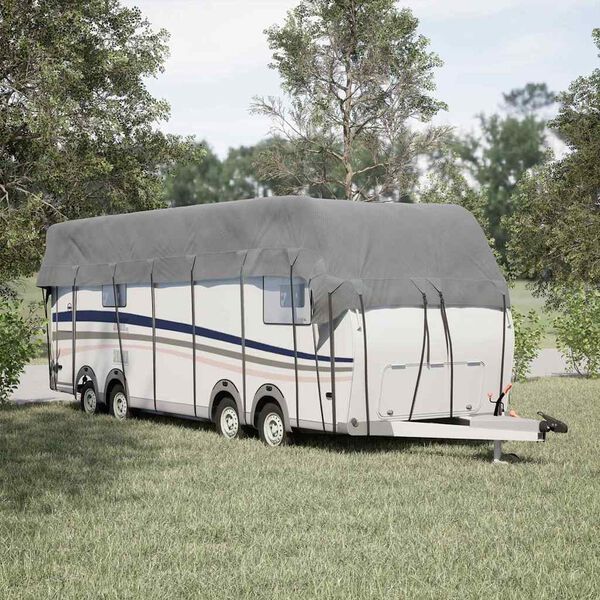 vidaXL Housse de toit de caravane gris 900x300 cm tissu non tissé
