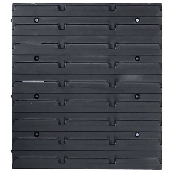 vidaXL Kit de bacs de stockage et panneaux muraux 48 pcs Bleu et noir