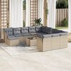 vidaXL Salon de jardin avec coussins 13 pcs beige r&eacute;sine tress&eacute;e