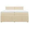 vidaXL Sommier &agrave; lattes de lit avec matelas Cr&egrave;me 200x200 cm Tissu