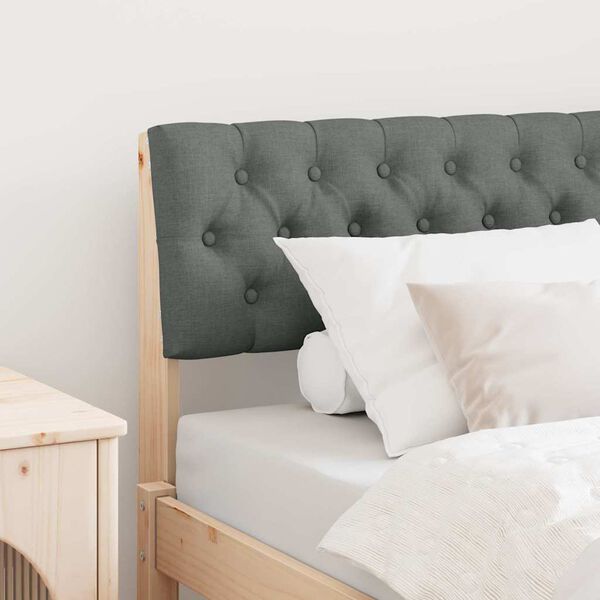 vidaXL T&ecirc;te de lit capitonn&eacute;e Gris fonc&eacute; 90 cm Pin massif