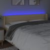 vidaXL T&ecirc;te de lit &agrave; LED Cr&egrave;me 163x16x78/88 cm Tissu
