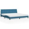 vidaXL Lit avec matelas Hanko bleu 200x200 cm velours