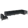 vidaXL Salon de jardin 7 pcs avec coussins R&eacute;sine tress&eacute;e Gris fonc&eacute;