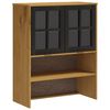 vidaXL Dessus pour buffet haut avec porte vitr&eacute;e FLAM bois massif pin