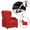 vidaXL Fauteuil de massage Rouge bordeaux Similicuir