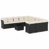 vidaXL Salon de jardin 12 pcs avec coussins noir r&eacute;sine tress&eacute;e