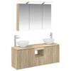 vidaXL Ensemble d'armoire de salle de bain 4 pc Ch&ecirc;ne Sonoma