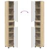 vidaXL Cabinet de salle de bain Ch&ecirc;ne Sonoma 30,5 x 30 x 195 cm