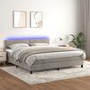 vidaXL Sommier &agrave; lattes de lit avec matelas LED Gris clair 180x200 cm