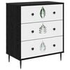vidaXL Commode HANAU Imprim&eacute; feuilles vertes 66 x 36,5 x 76 cm